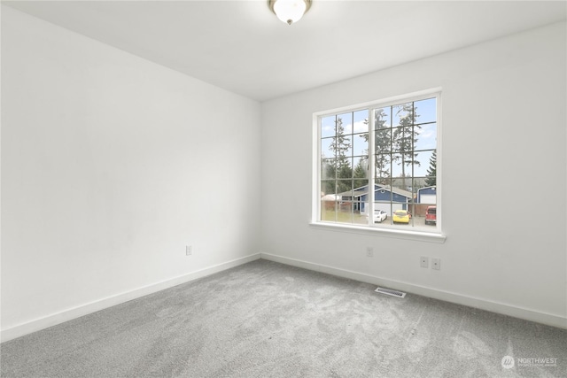 view of carpeted spare room