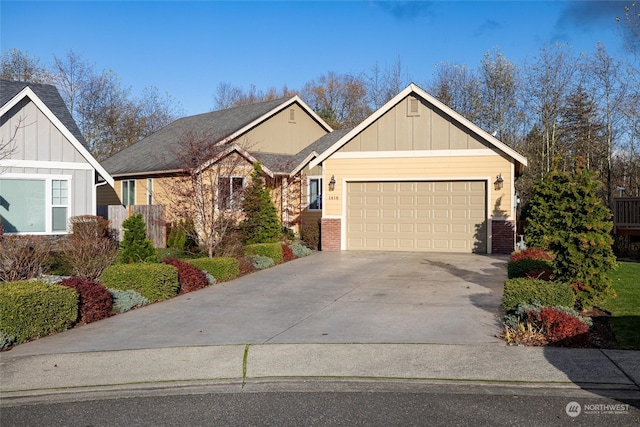 craftsman-style house with a garage