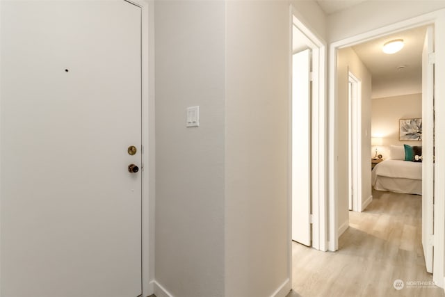 hall featuring light hardwood / wood-style flooring