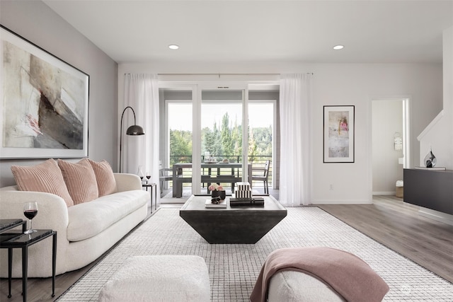 living room featuring hardwood / wood-style flooring