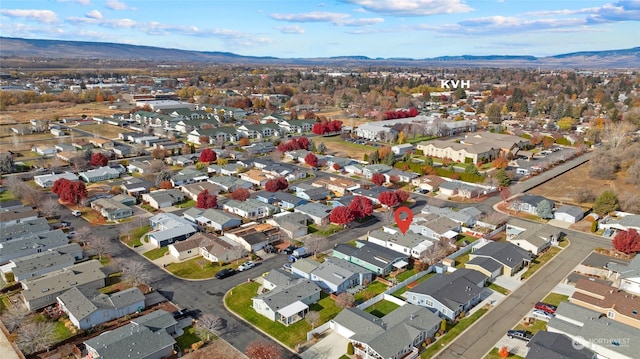 aerial view featuring a mountain view