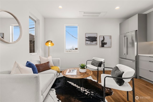 living room featuring light hardwood / wood-style floors