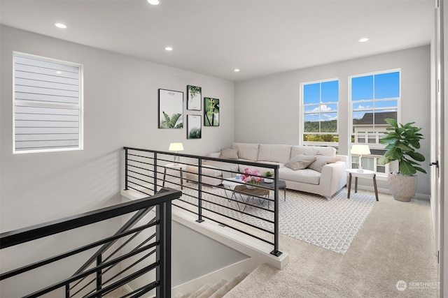 living room featuring carpet floors