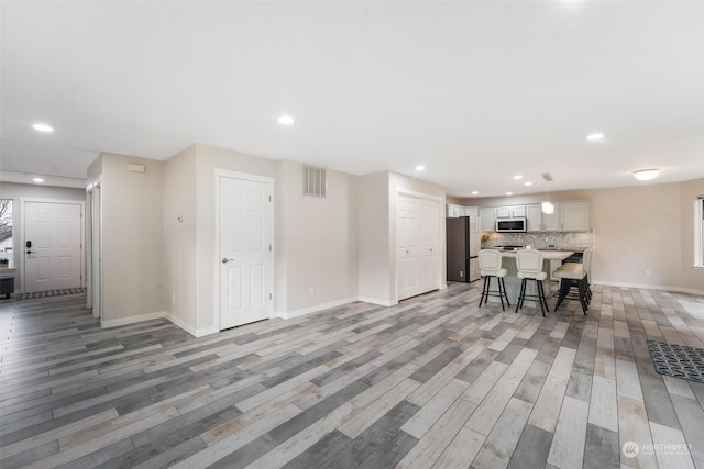 living room featuring light wood-type flooring