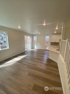 interior space featuring dark wood-style floors and a wealth of natural light