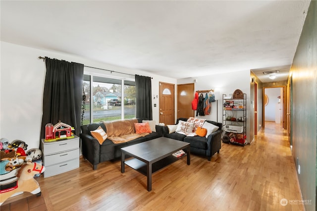 living room featuring light hardwood / wood-style flooring