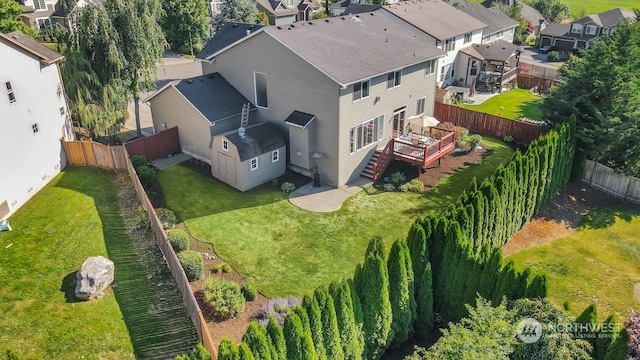 aerial view featuring a residential view