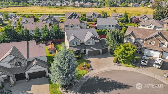 bird's eye view featuring a residential view