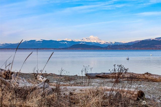 property view of water featuring a mountain view