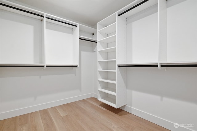 walk in closet featuring hardwood / wood-style flooring