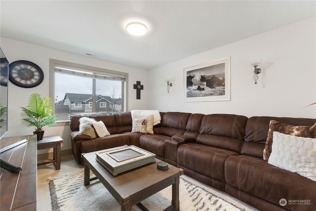 living room featuring carpet floors