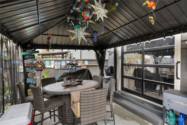 view of patio / terrace featuring a gazebo