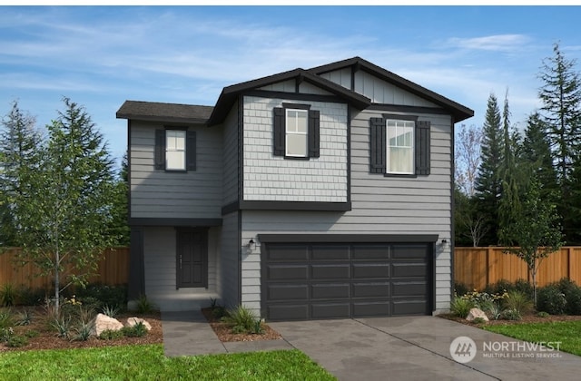 view of front of home with a garage