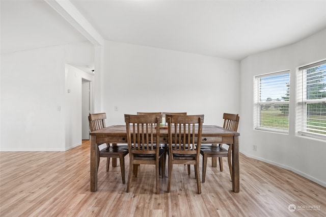 dining space featuring light hardwood / wood-style floors