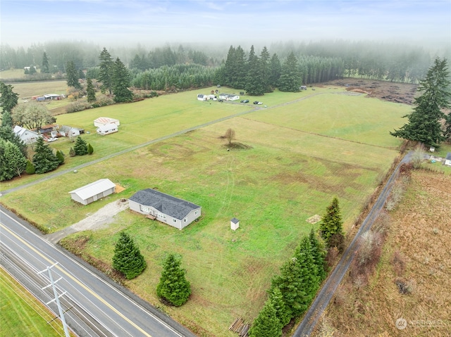 aerial view featuring a rural view