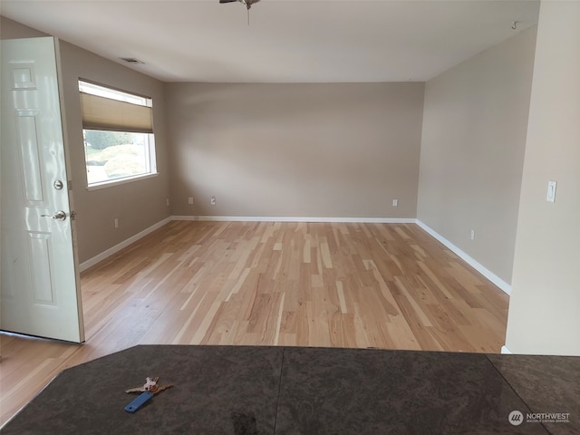 empty room featuring light wood-type flooring