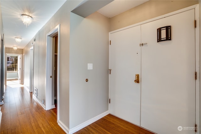 hall featuring hardwood / wood-style floors