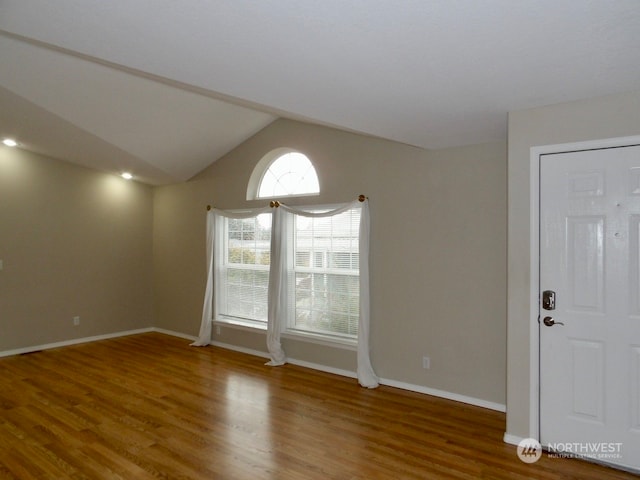 2722 S 371st St, Federal Way, WA 98003 - empty room with hardwood / wood-style floors and lofted ceiling