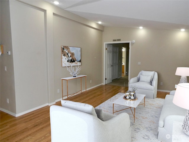 2722 S 371st St, Federal Way, WA 98003 - living room with hardwood / wood-style floors and lofted ceiling