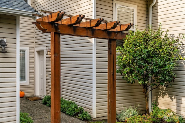 exterior space featuring a pergola