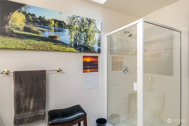 bathroom featuring walk in shower