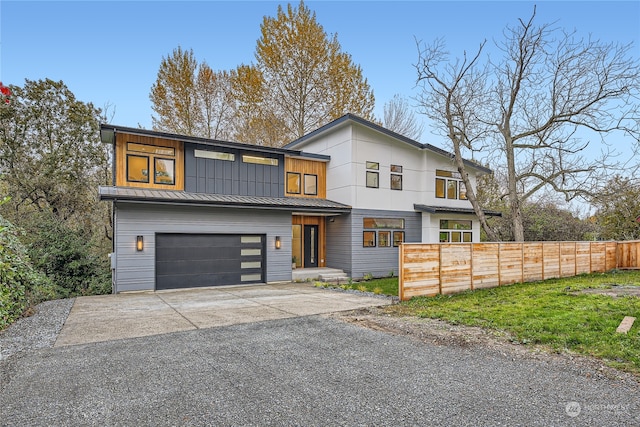 modern home with a garage