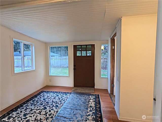 entrance foyer featuring hardwood / wood-style floors and plenty of natural light