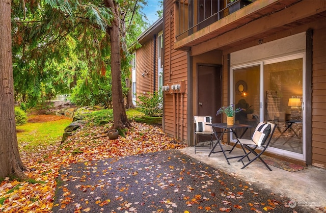 view of patio / terrace featuring a balcony