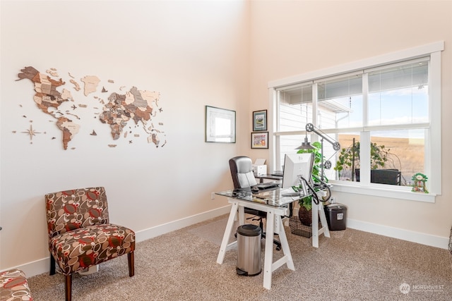 view of carpeted office