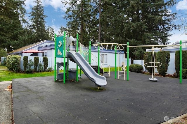 view of jungle gym