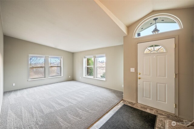16161 Badger Mountain Rd, East Wenatchee, WA 98802 - entrance foyer featuring lofted ceiling and carpet