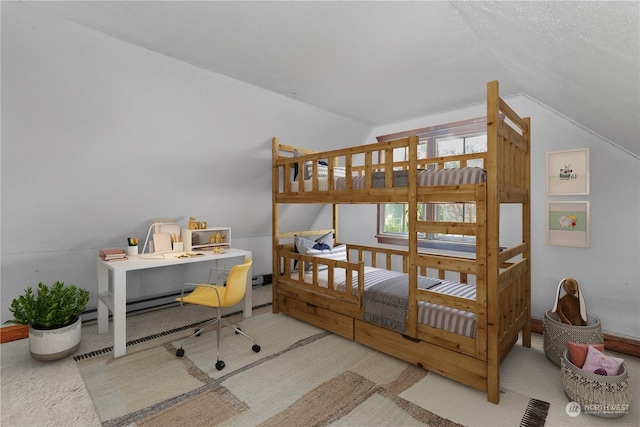 27525 W Lake Riley Rd, Arlington, WA 98223 - carpeted bedroom featuring vaulted ceiling and a desk