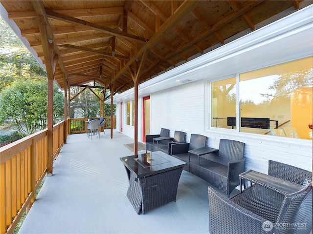 view of patio / terrace featuring an outdoor hangout area