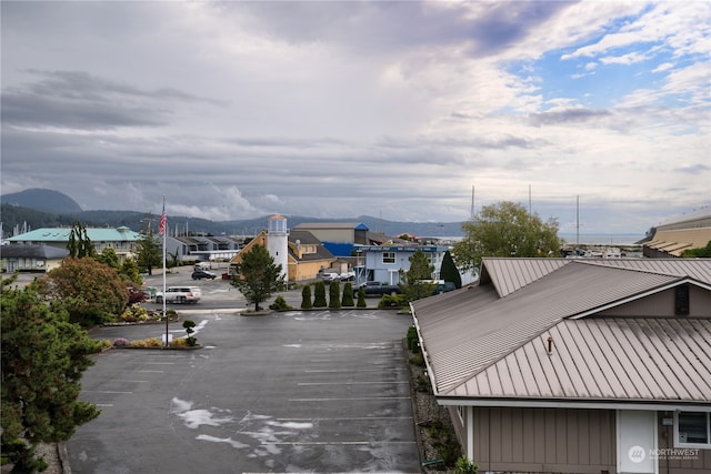 exterior space featuring a mountain view