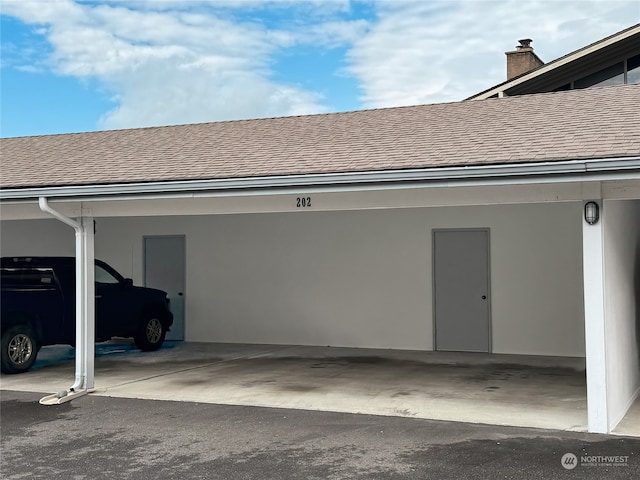 view of garage