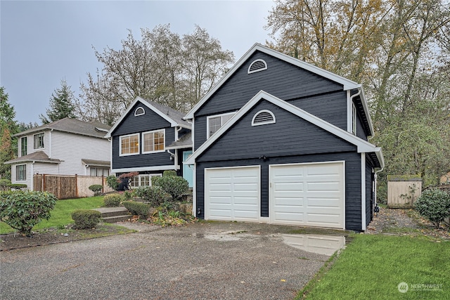 view of front facade with a garage