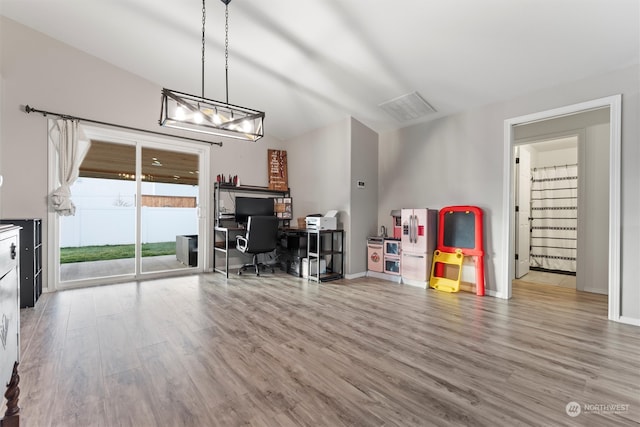 office featuring hardwood / wood-style floors