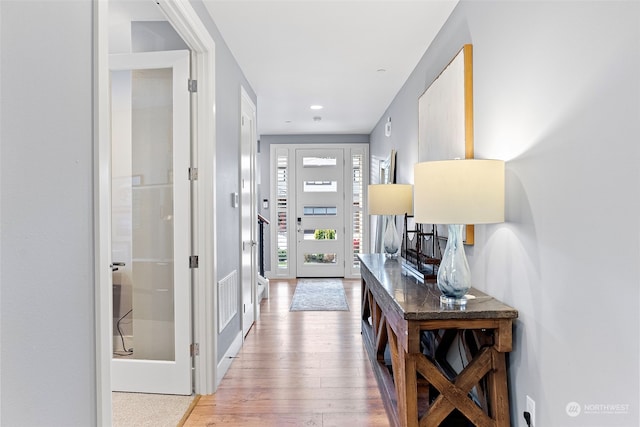 entrance foyer featuring wood-type flooring