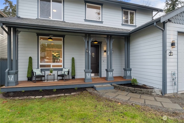 property entrance featuring a porch