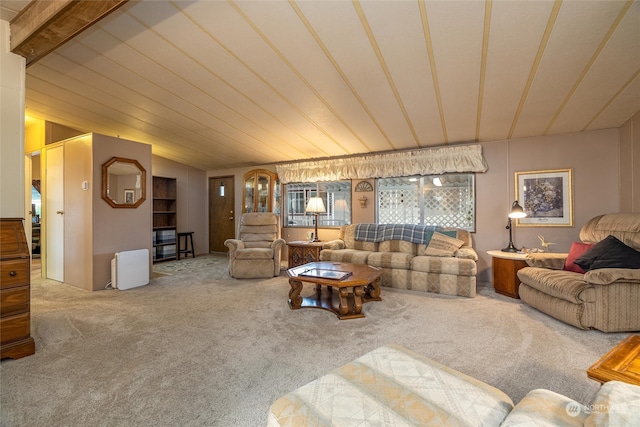 living room featuring carpet floors