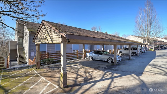 view of car parking with a carport