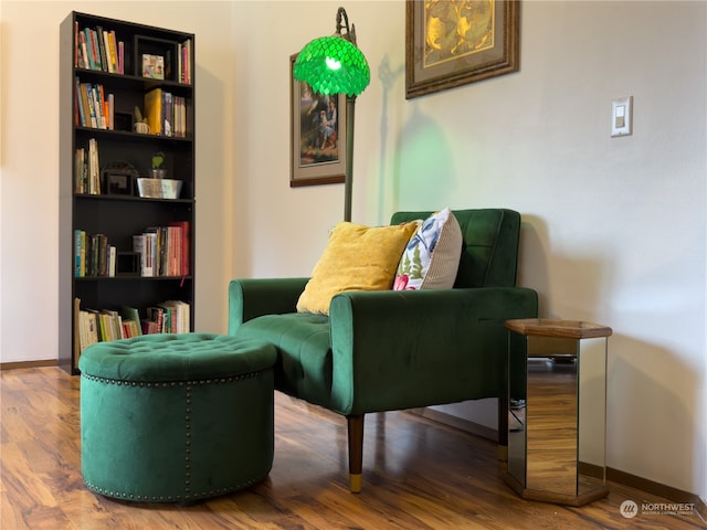 living area featuring hardwood / wood-style floors