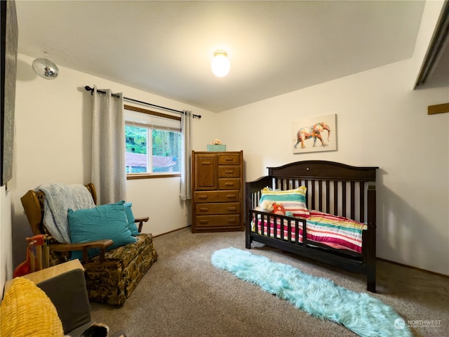 bedroom featuring carpet