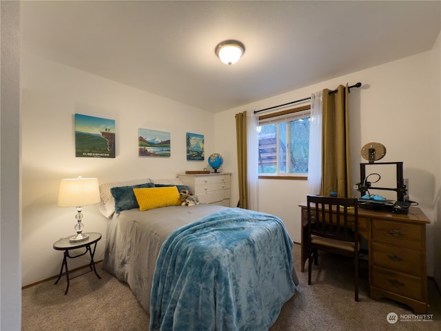 bedroom featuring carpet