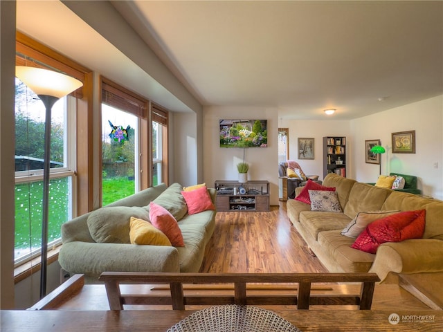 living room featuring hardwood / wood-style flooring