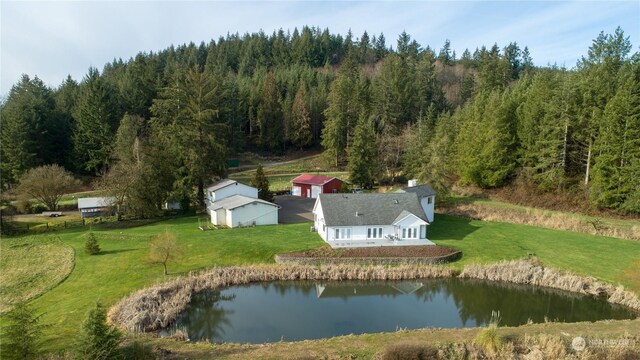 2245 Salzer Valley Rd, Centralia, WA 98531 - view from above of property with a large body of water and a heavily wooded area