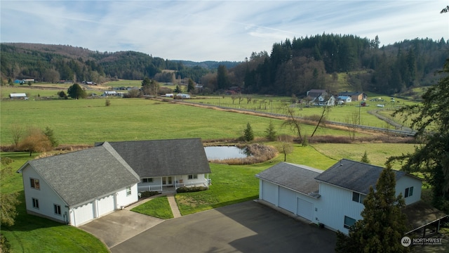 bird's eye view featuring a rural view