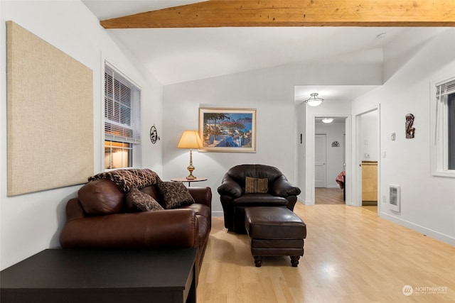 19731 Canyon Dr, Granite Falls, WA 98252 - living room with lofted ceiling with beams and light hardwood / wood-style flooring