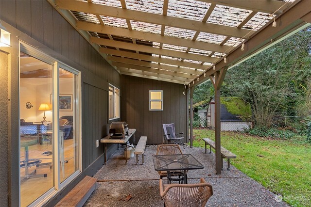 19731 Canyon Dr, Granite Falls, WA 98252 - view of patio / terrace with a pergola