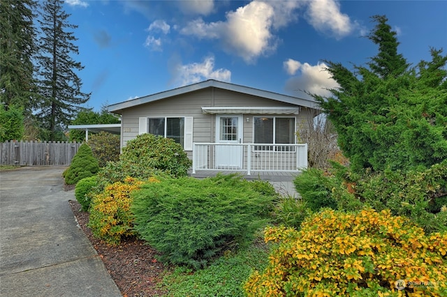 view of front of home